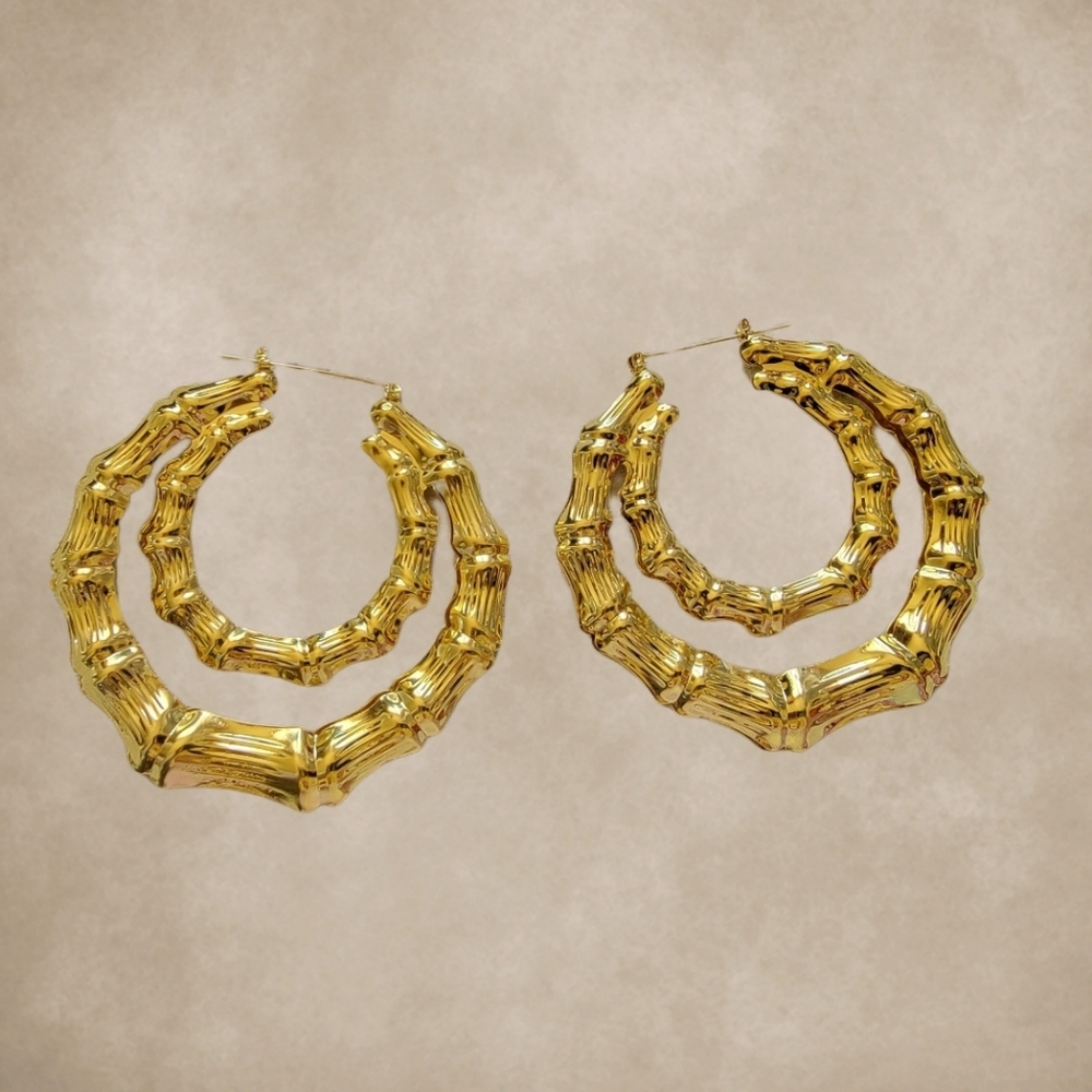 Double Bamboo Fashion Hoops